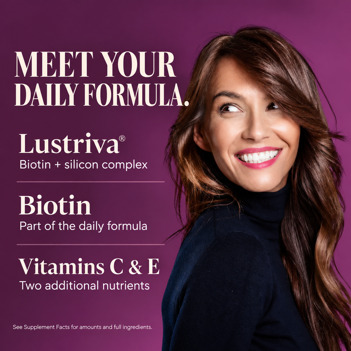 Formula overview: Lustriva, biotin and vitamins C and E