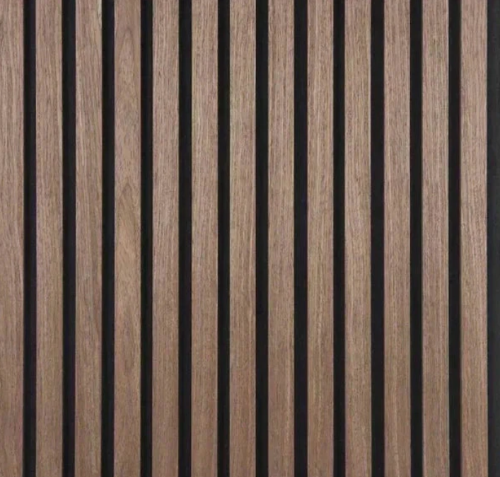 Walnut acoustic slat panel — SOVAIA RIPPEL